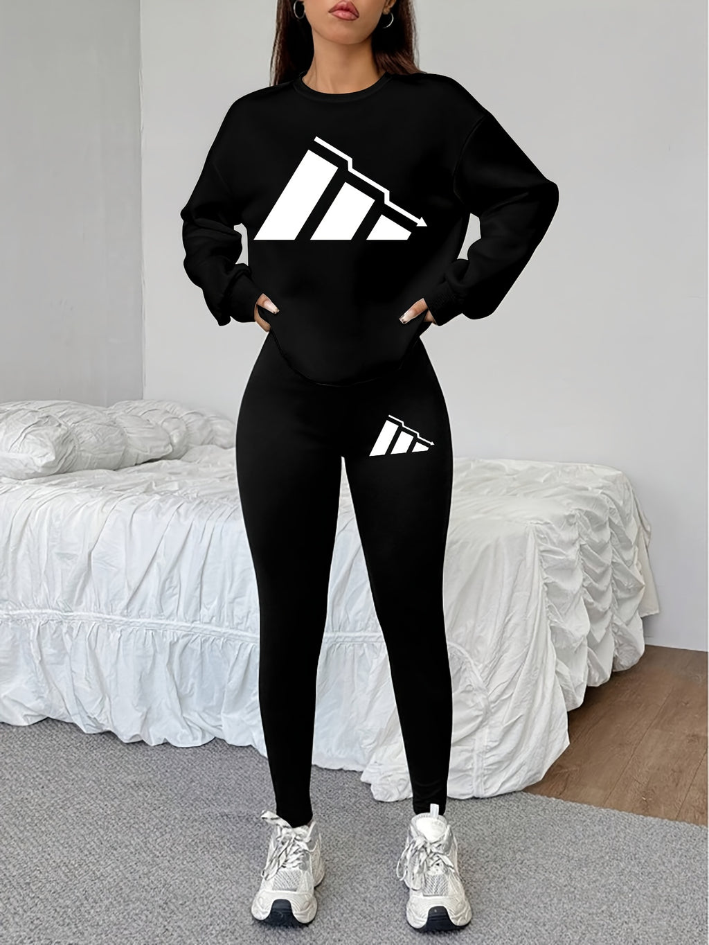 Damen Sweatshirt Leggings Set Winter