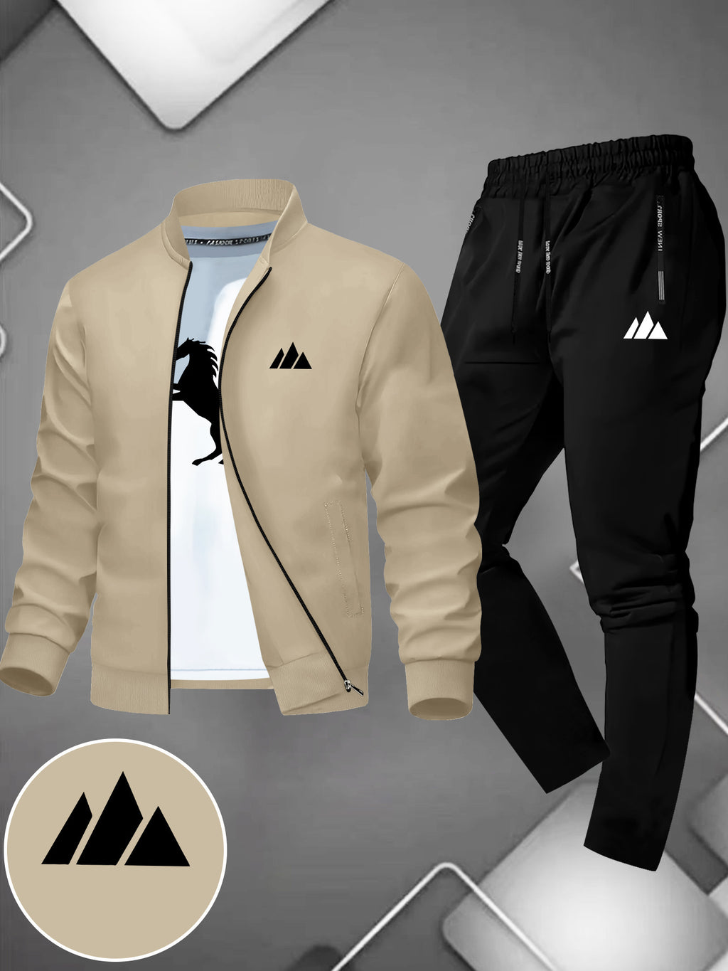 Herren Designer Zweiteiler Dreieck Muster
