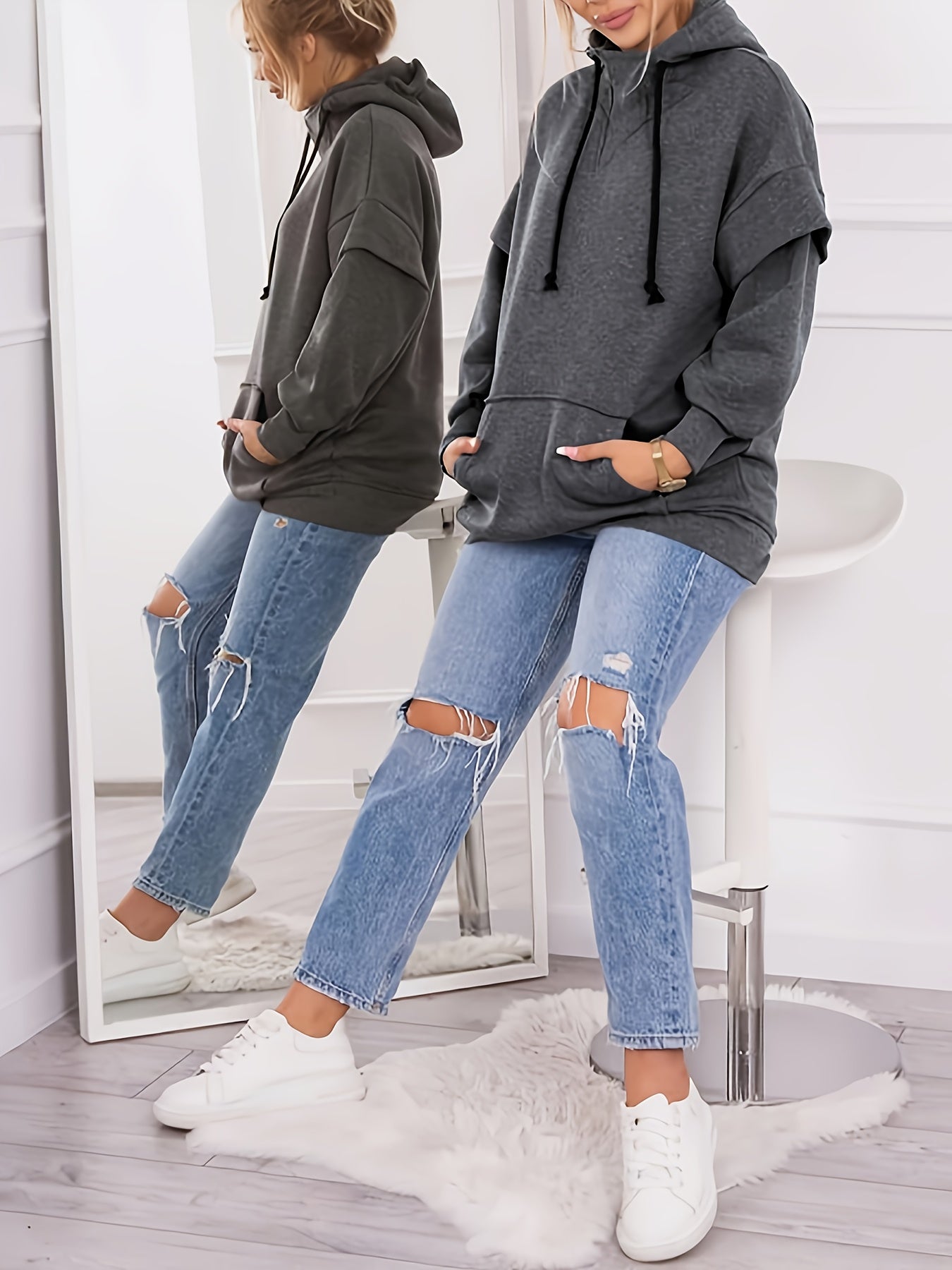 Damen Plus Size Oversize Hoodie