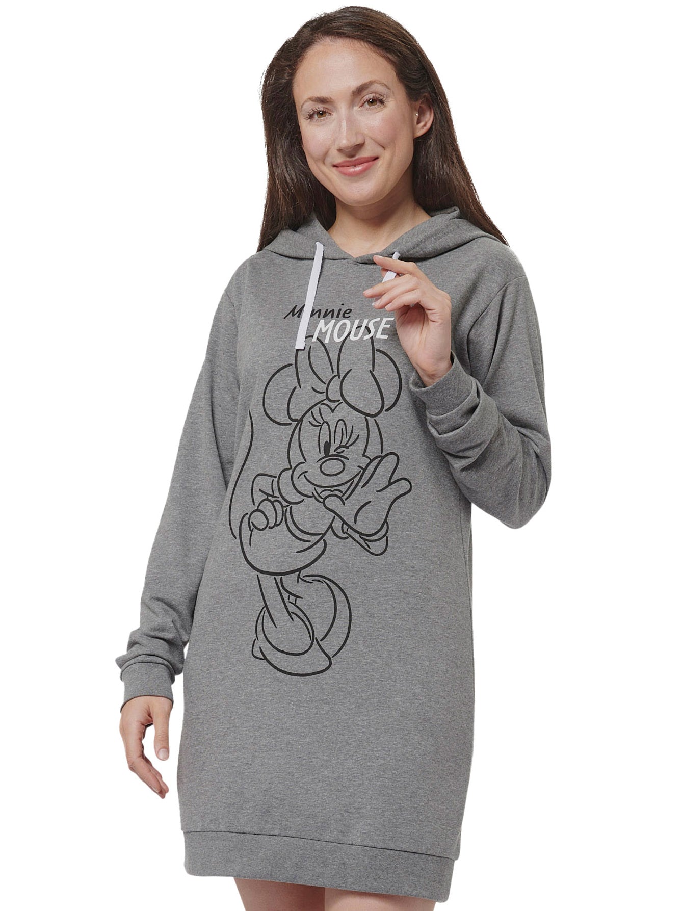 Damen Hoodie Kleid Minnie Maus