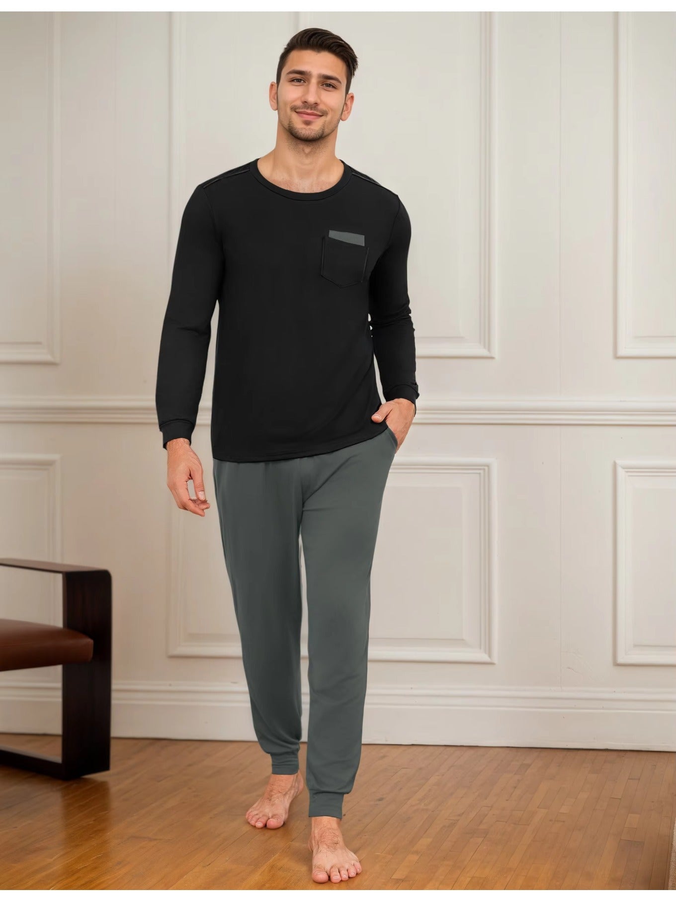 Herren Pyjama Winter Uni Set