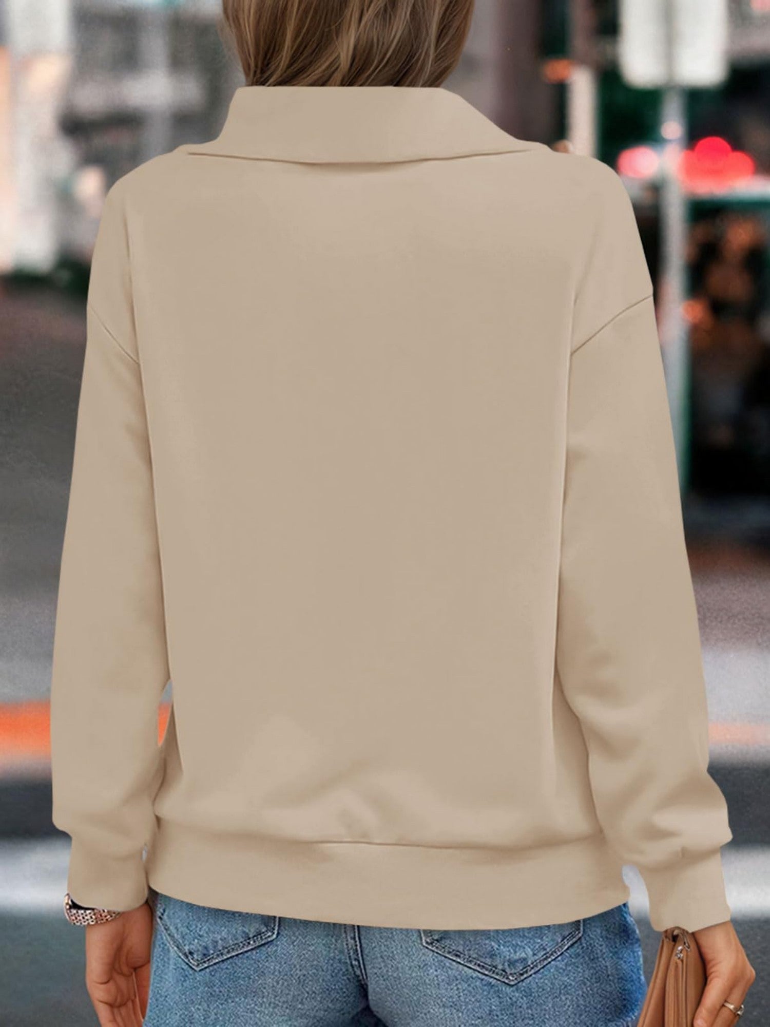 Damen Oversize Zip Sweatshirt