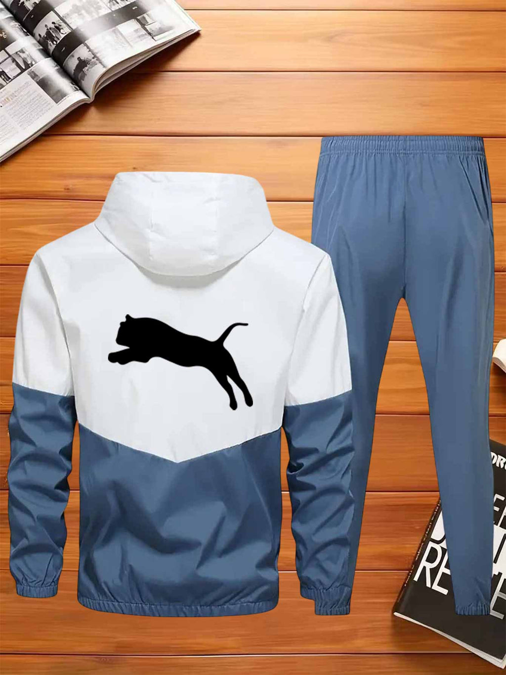Herren Hoodie Jacken Set Patchwork
