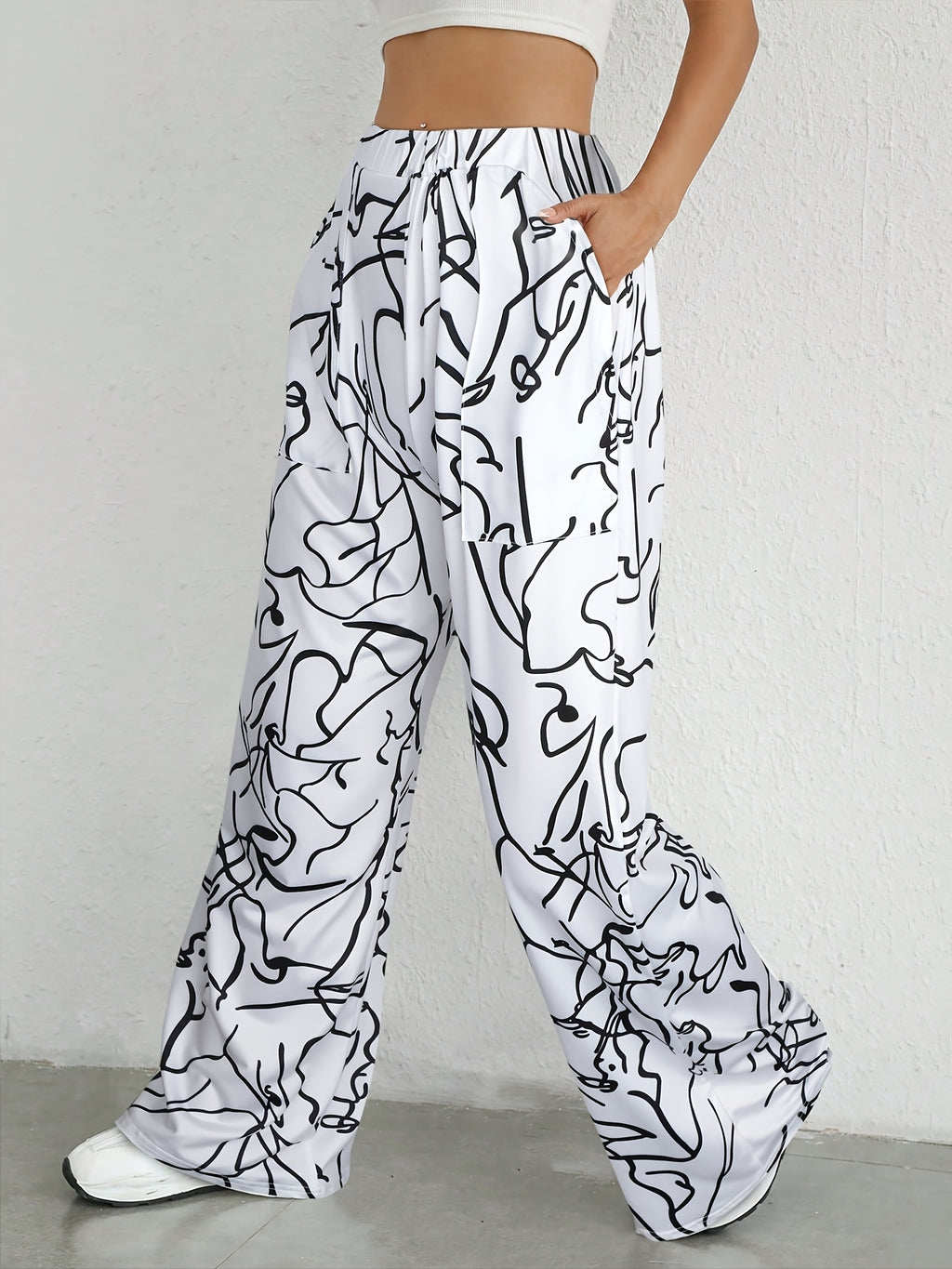 Damen High Waist Wide Leg