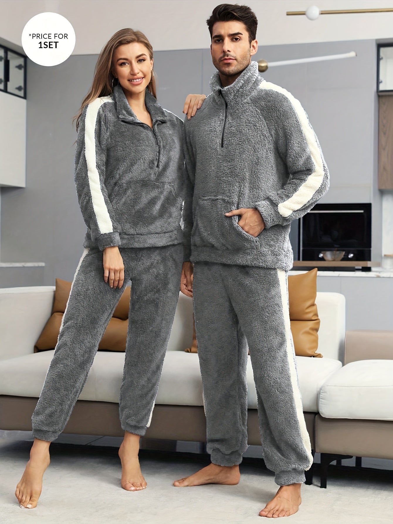 Unisex Kuschel Loungewear Set Zip