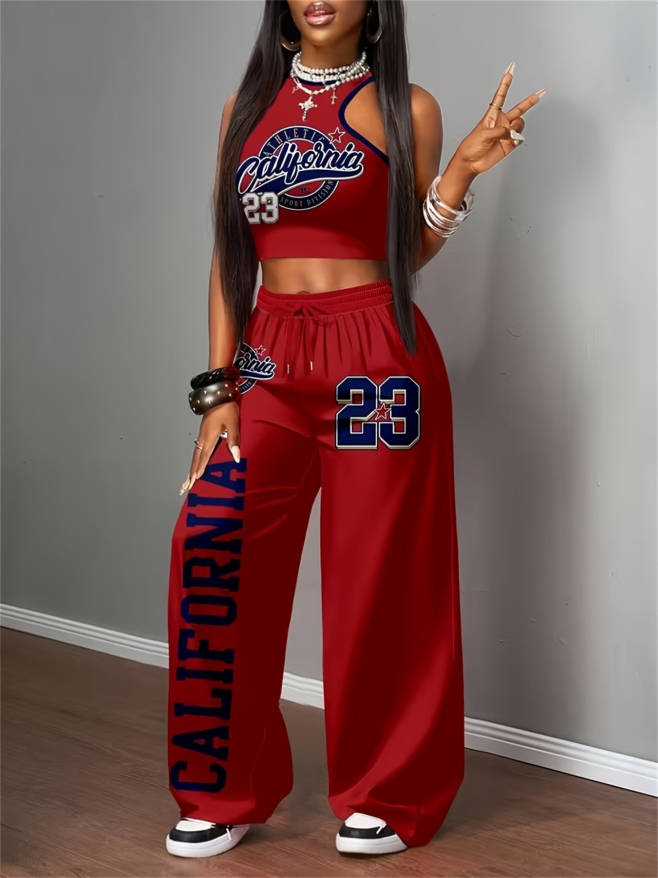 Damen Zweiteiler Weste Hose Boho