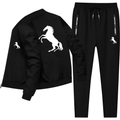 Herren Jacken Set Pferde Print