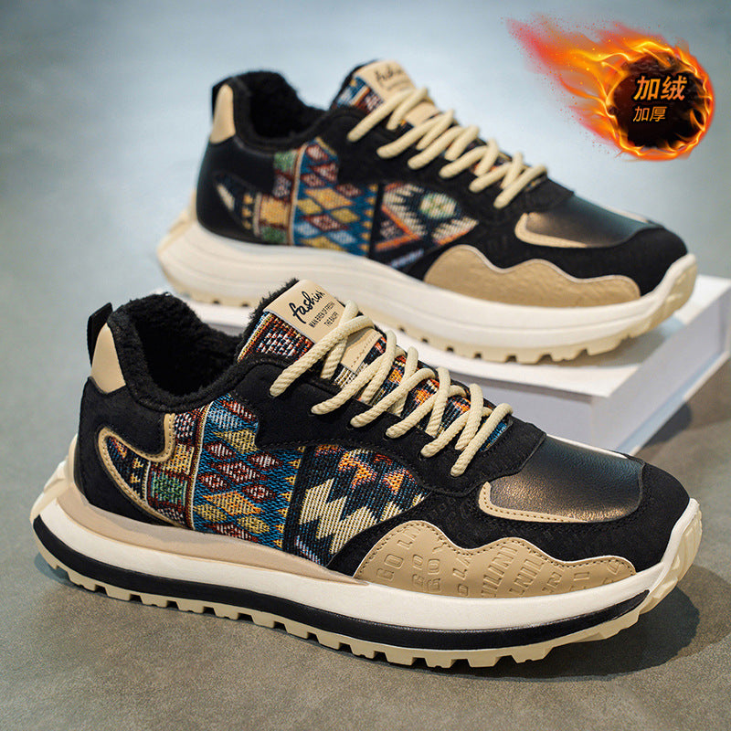 Herren Trend Sneaker Plateau Bestickt