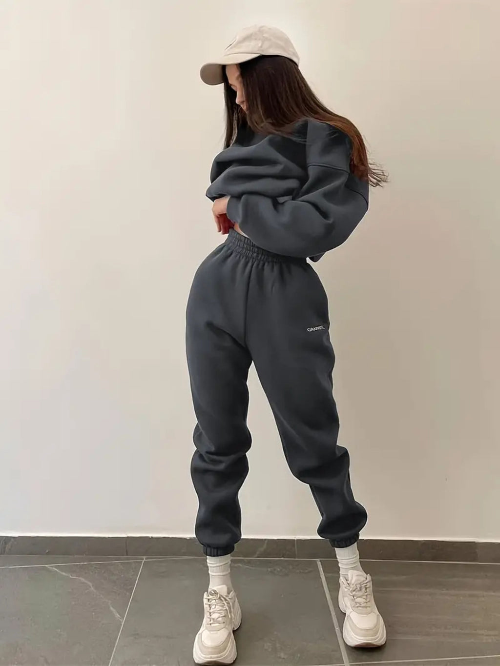 Damen Sweatshirt Set Buchstaben Elegant