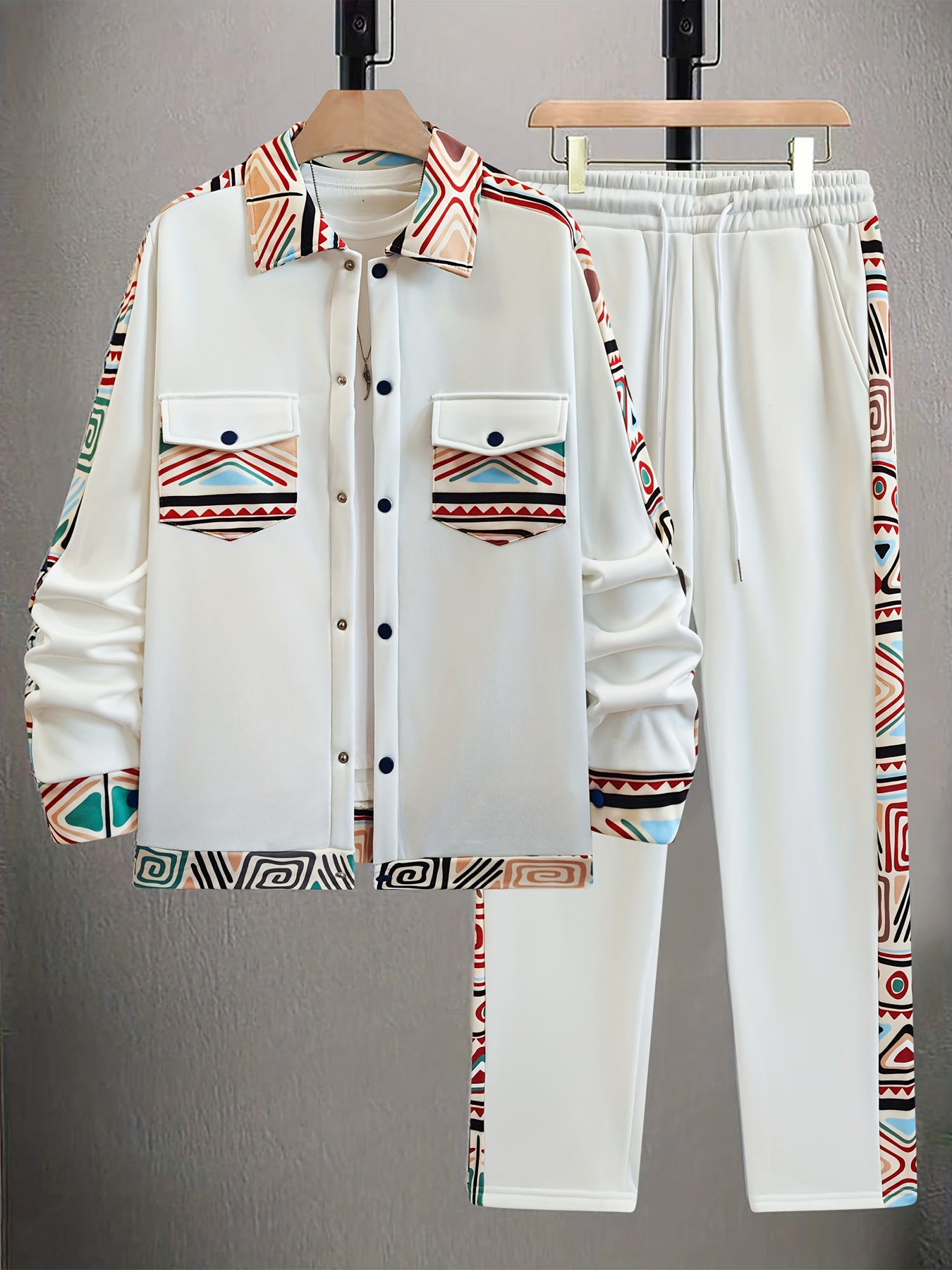 Herren Patchwork Jacken Set