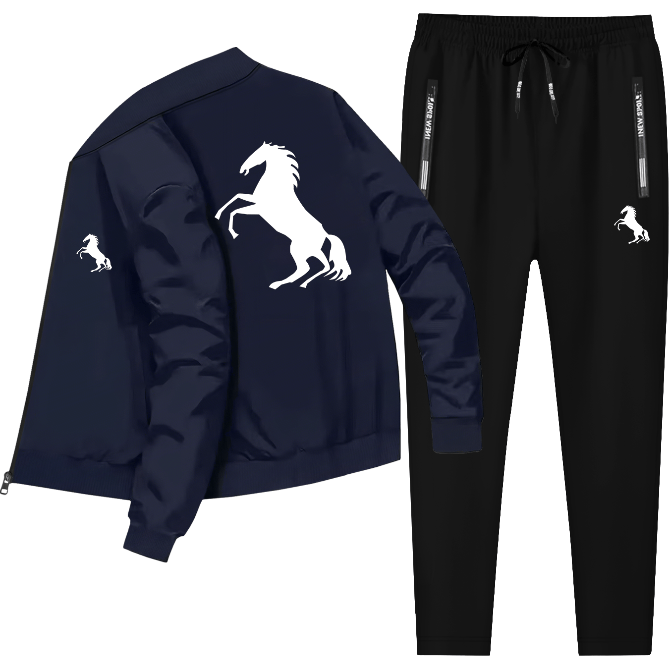 Herren Jacken Set Pferde Print